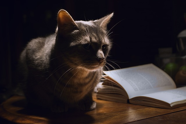 book cat photo